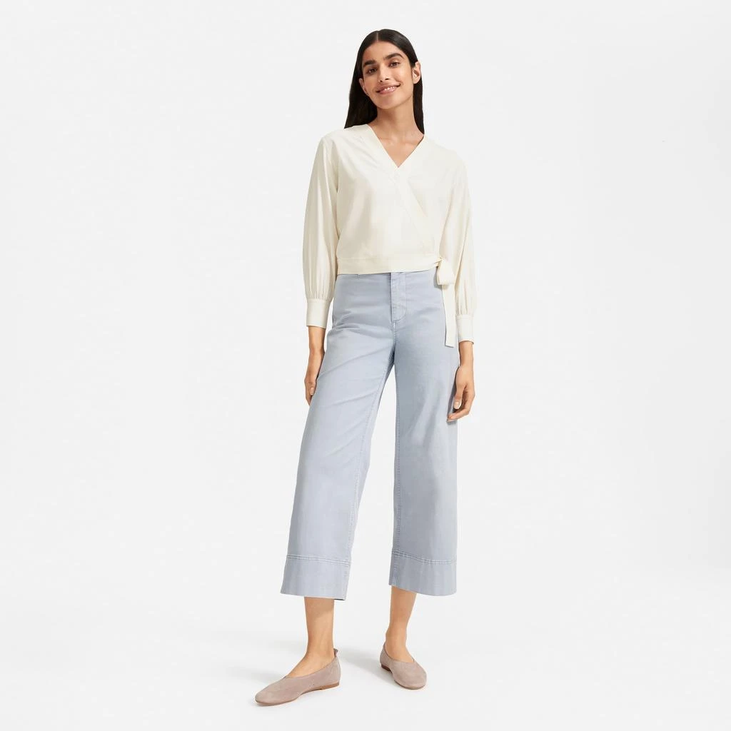 Everlane The Washable Silk Wrap Top 1