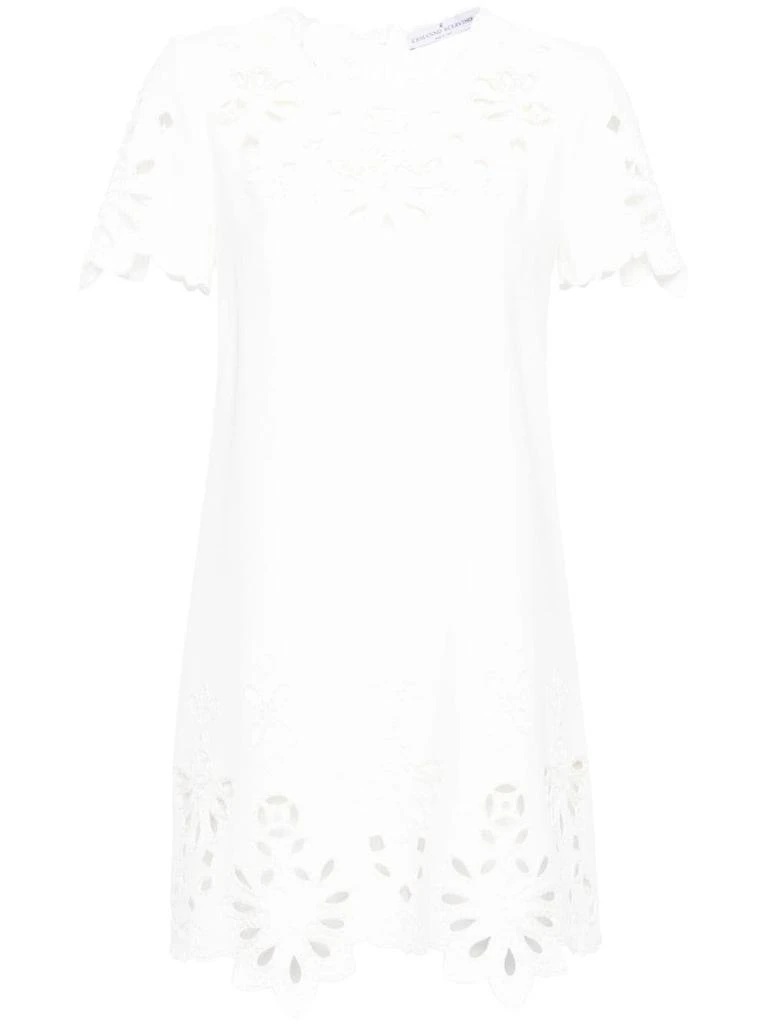 ERMANNO ERMANNO SCERVINO - Embroidered Cotton Short Dress 1