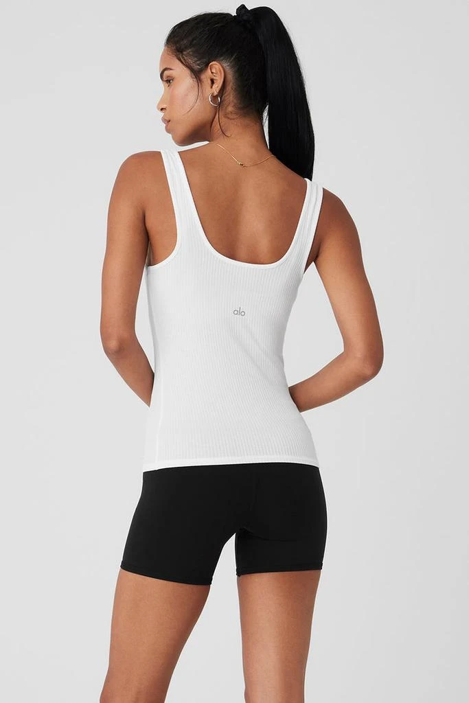 Alo Ribbed Sea Coast Scoop Neck Tank - White 2