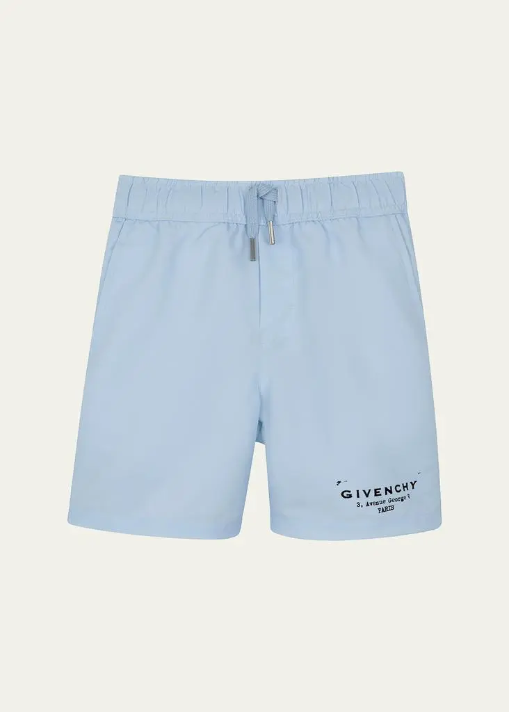 Givenchy Boy's Logo-Print Swim Shorts, Size 4-6