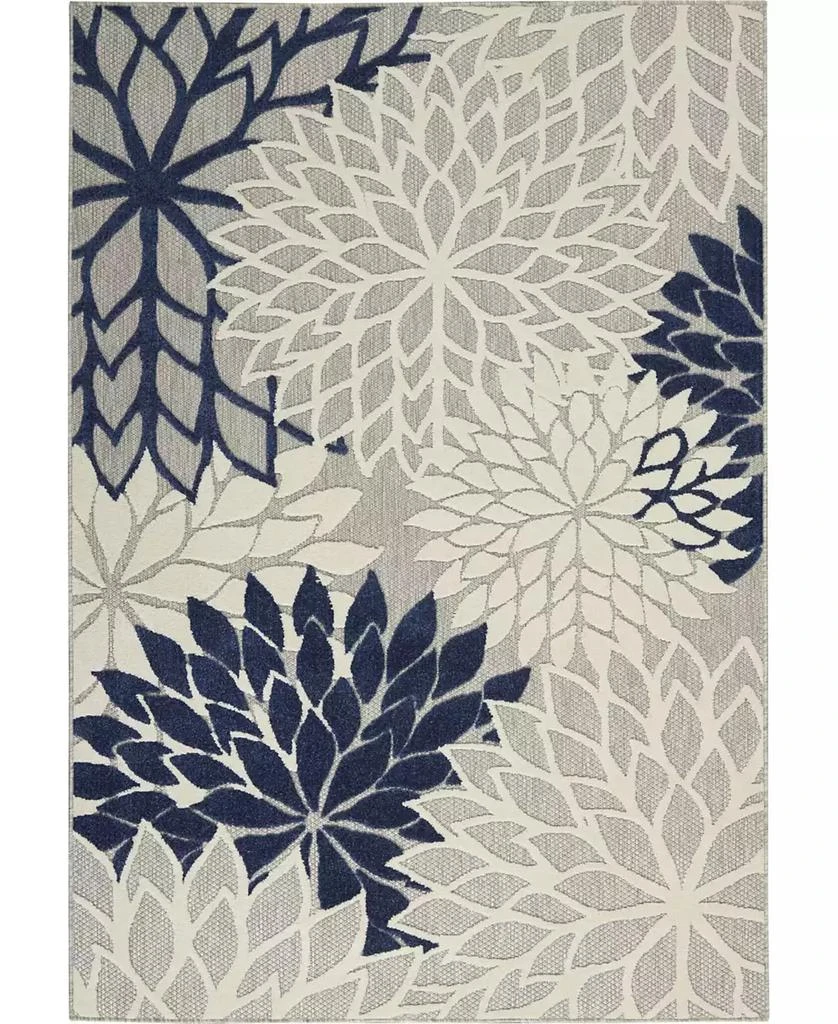 Nourison Aloha ALH05 Ivory and Navy 2' x 6' Runner Rug 1