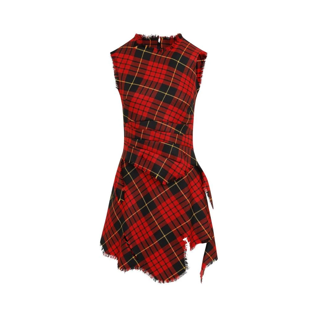 Alexander McQueen Alexander McQueen Fray-Detailed Sleeveless Mini Dress 1