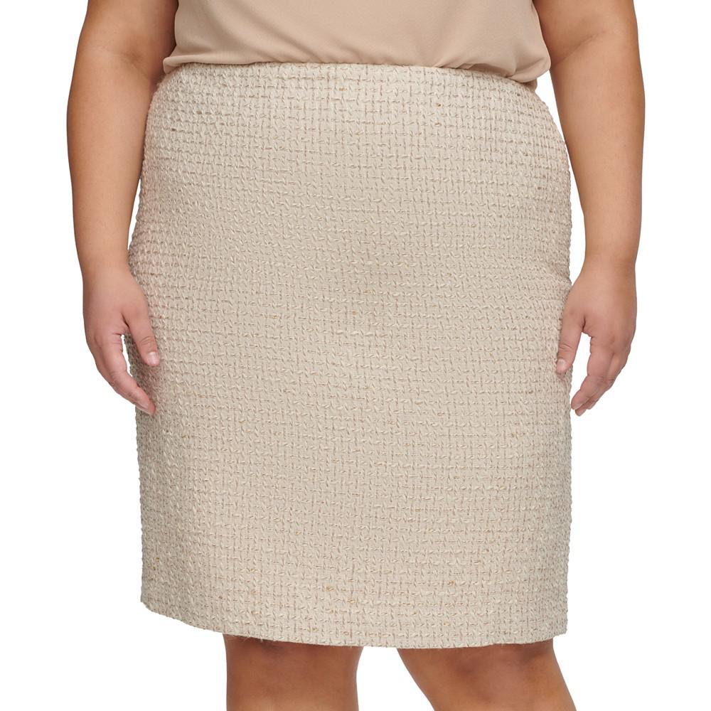 Calvin Klein Plus Size Novelty-Tweed Pencil Skirt