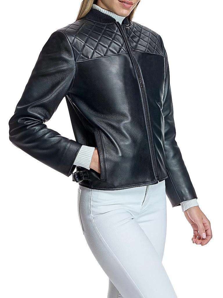 Maximilian Maximilian Quilted Leather Moto Jacket 4