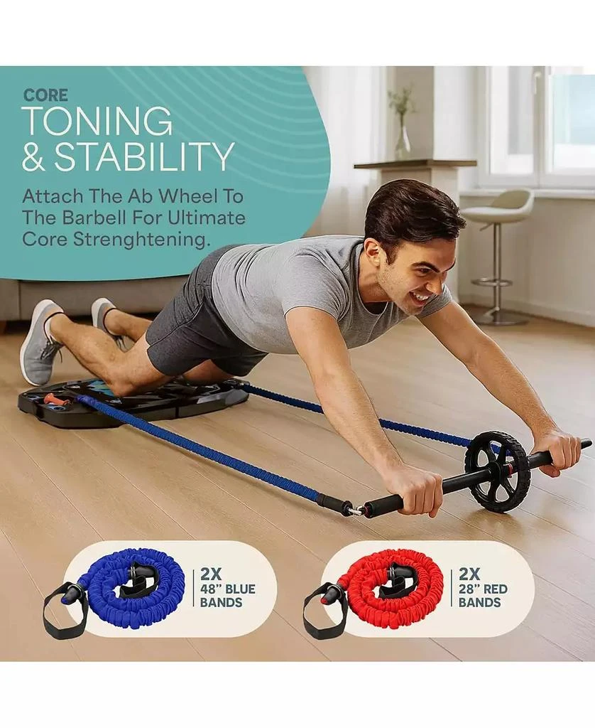 LifePro Portable Home Gym Kit – Push Up Board with Resistance Bands for Full Body Workouts 3