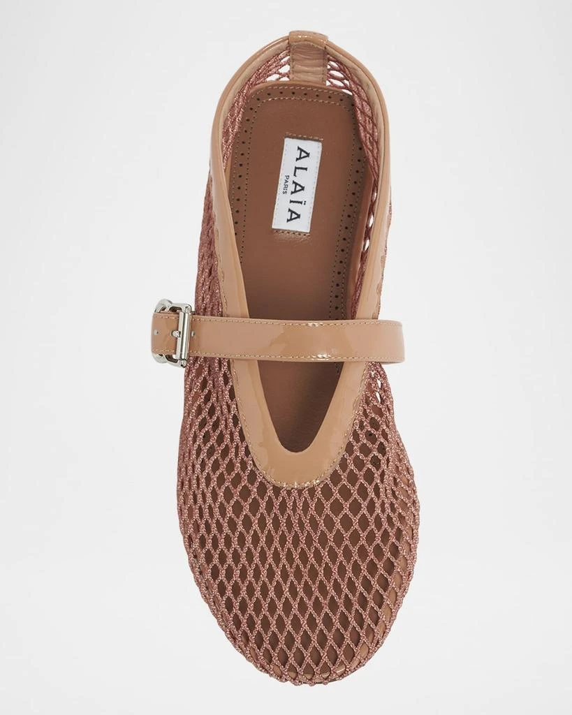 Alaïa Mesh Mary Jane Ballerina Flats 7