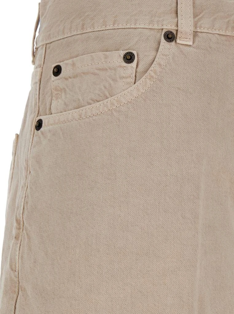 Haikure Beige Five Pocket Jeans With Logo Patch On The Back In Cotton Woman 3