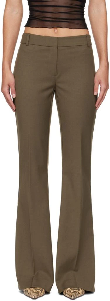 Bec & Bridge Khaki Teri Bootleg Trousers 1