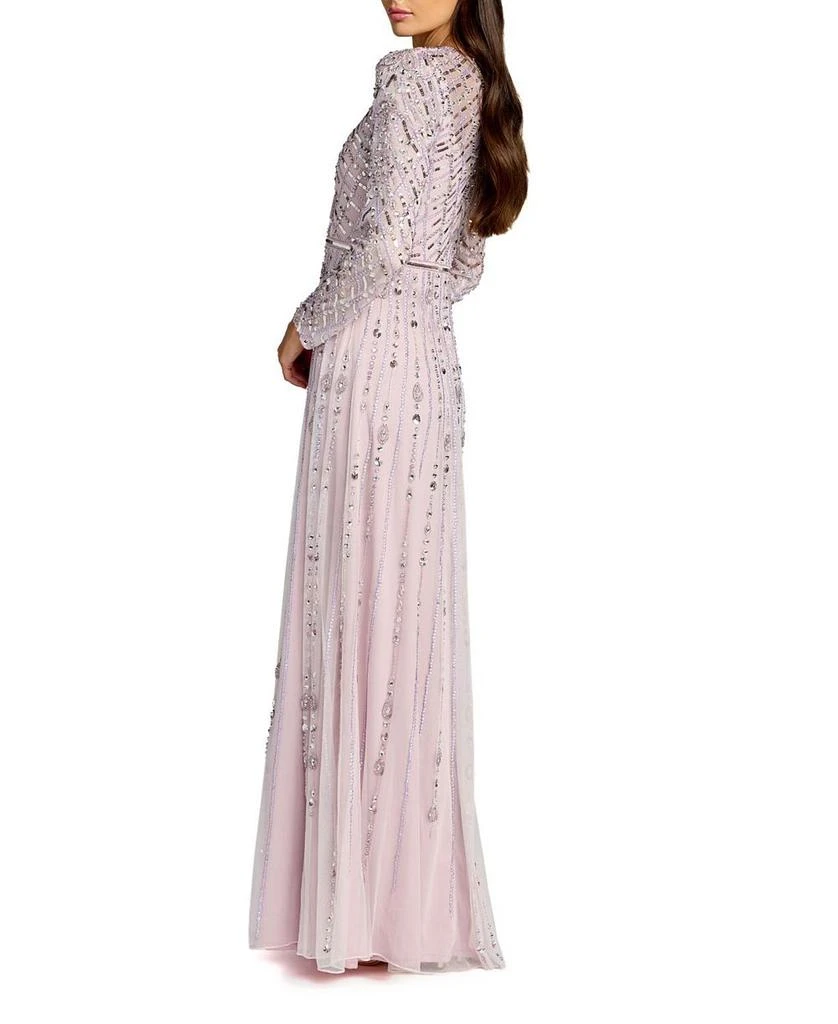 Mac Duggal Hand Embellished Long Sleeve A-Line Gown 2