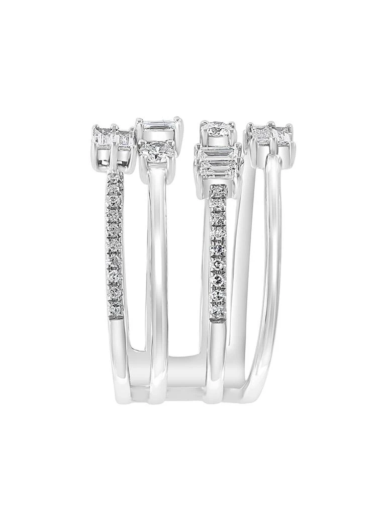 Effy 14K White Gold 
Diamond Cage Ring/Size 7 4