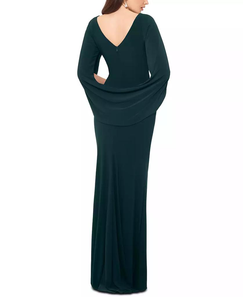 Betsy & Adam Petite Drape-Back Gown