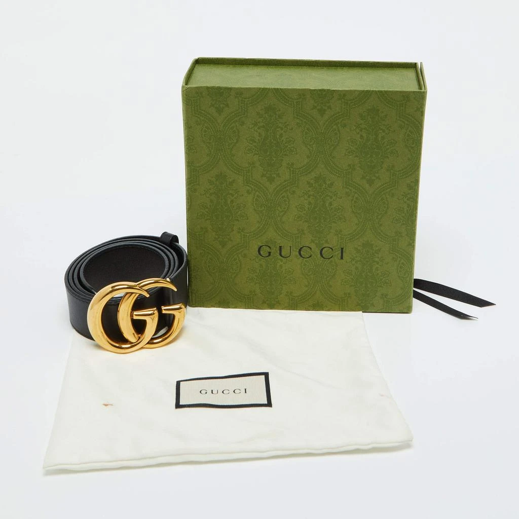 Gucci Gucci Black Leather GG Marmont Buckle Belt 85CM 6