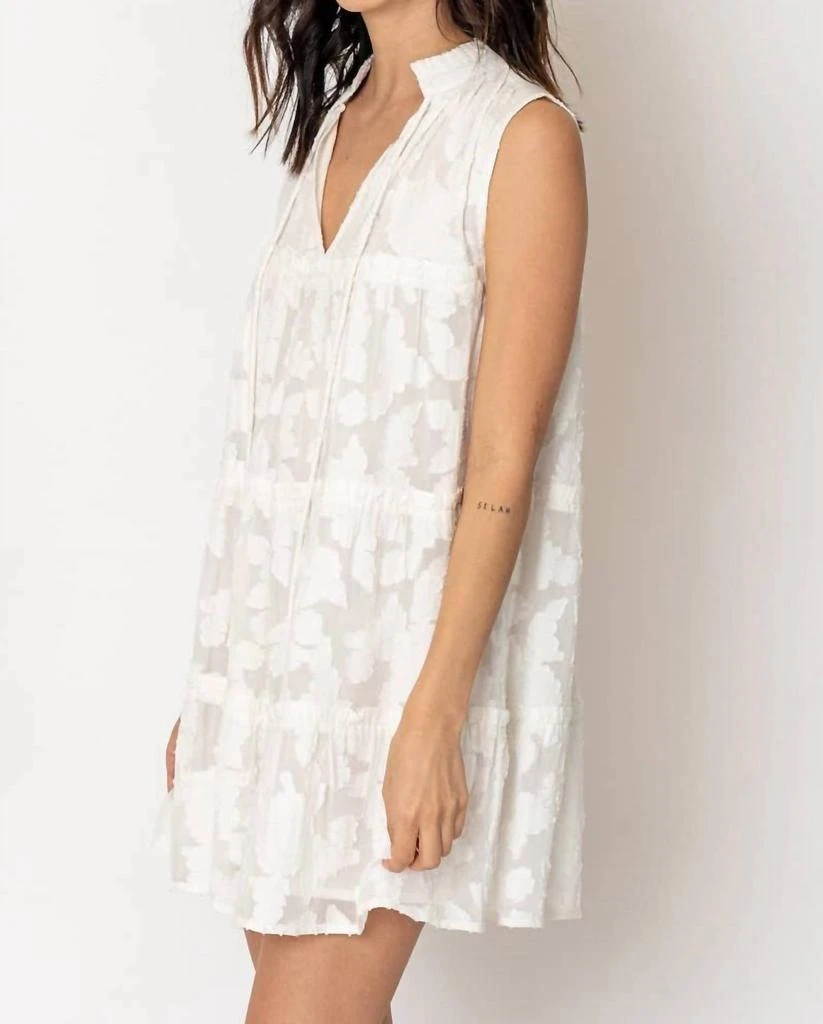 En Creme Sleeveless Burnout Dress In White 2