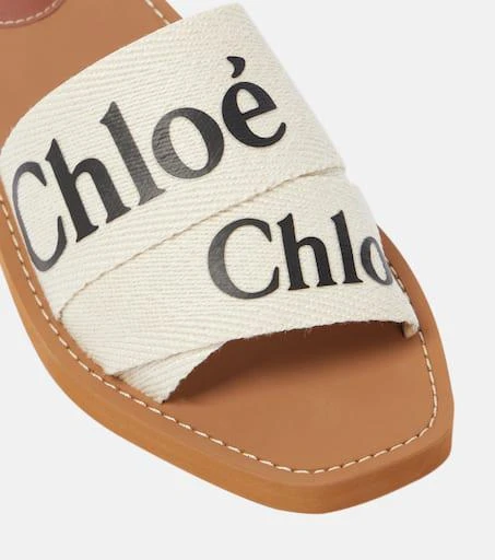 Chloé Woody canvas slides 6