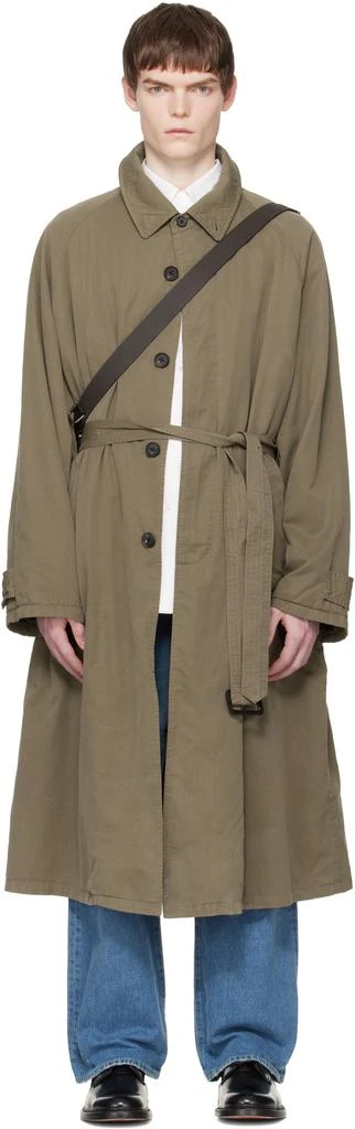 stein Taupe Cotton Rayon Vintage Padded Balmacaan Coat