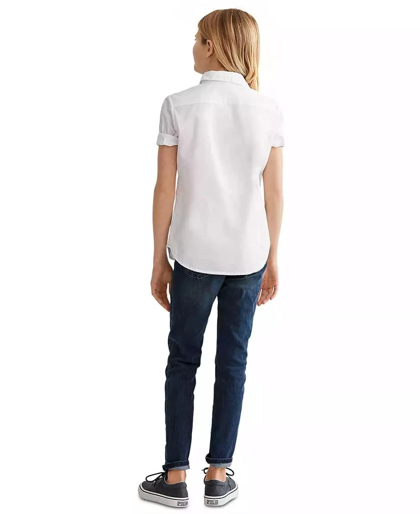 Ralph Lauren Big Girls Short Sleeve Solid Oxford Top 2