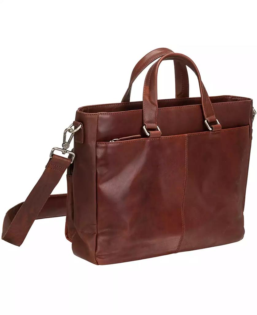 Mancini Leather Goods Men's Buffalo Single Compartment Briefcase for 14" Laptop