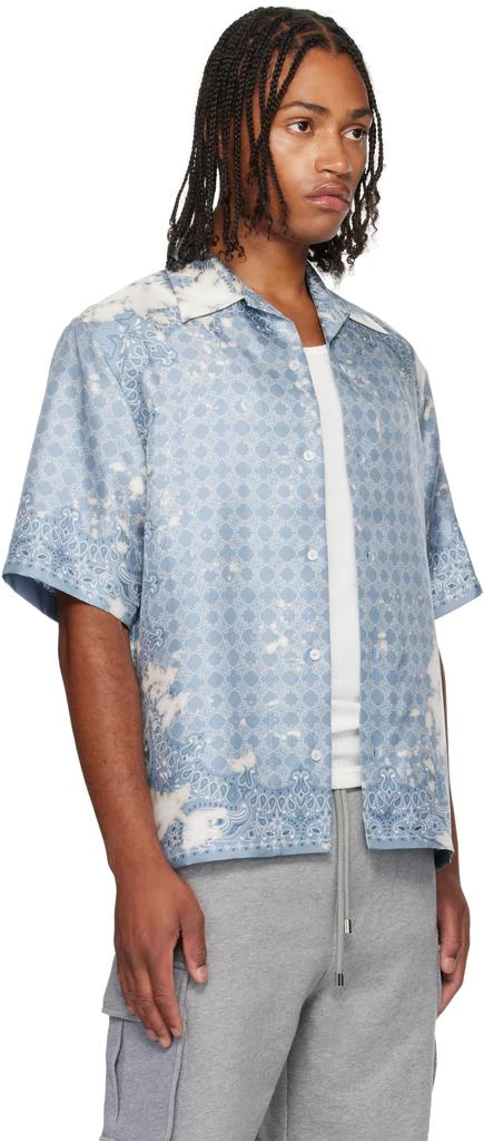 AMIRI Blue Bleach Bandana Bowling Shirt 2
