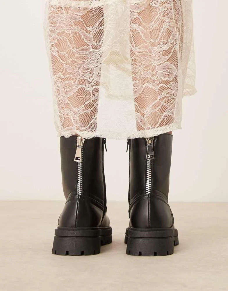 New Look New Look lace up low ankle boot in black 2