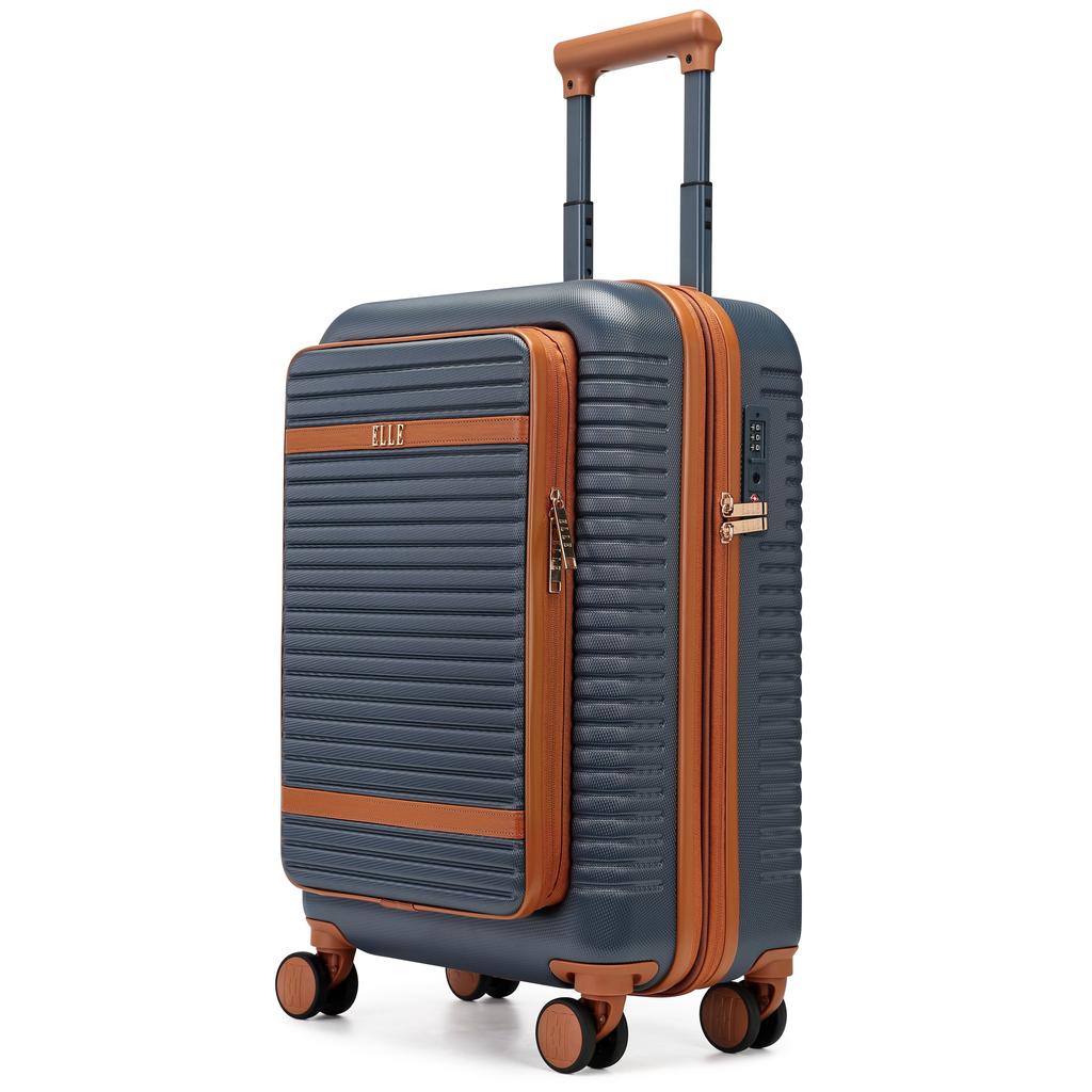 ELLE Escape Expandable Carry-on Suitcase with Front Laptop Pocket | Navy