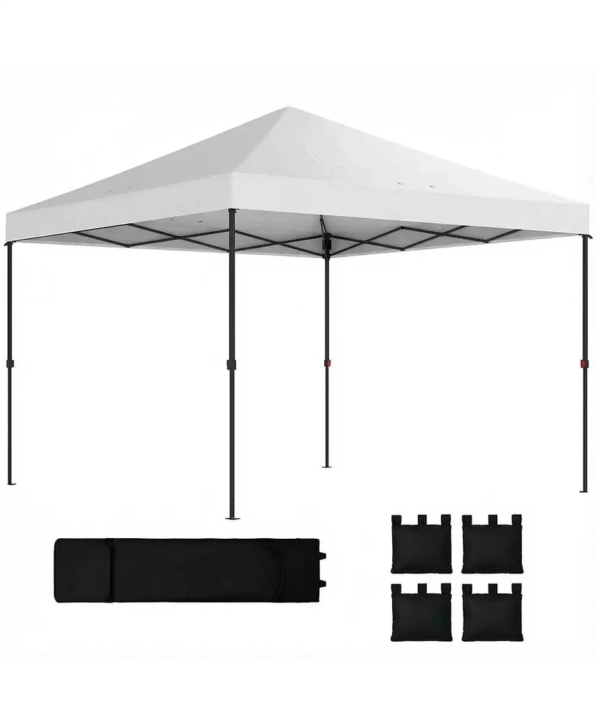 Outsunny 10 x 10 ft Pop Up Canopy Tent with One Push Setup, Dark