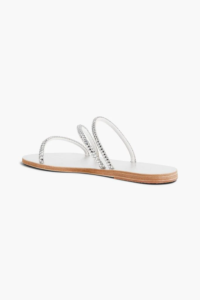ANCIENT GREEK SANDALS Polytimi crystal-embellished metallic leather sandals 3