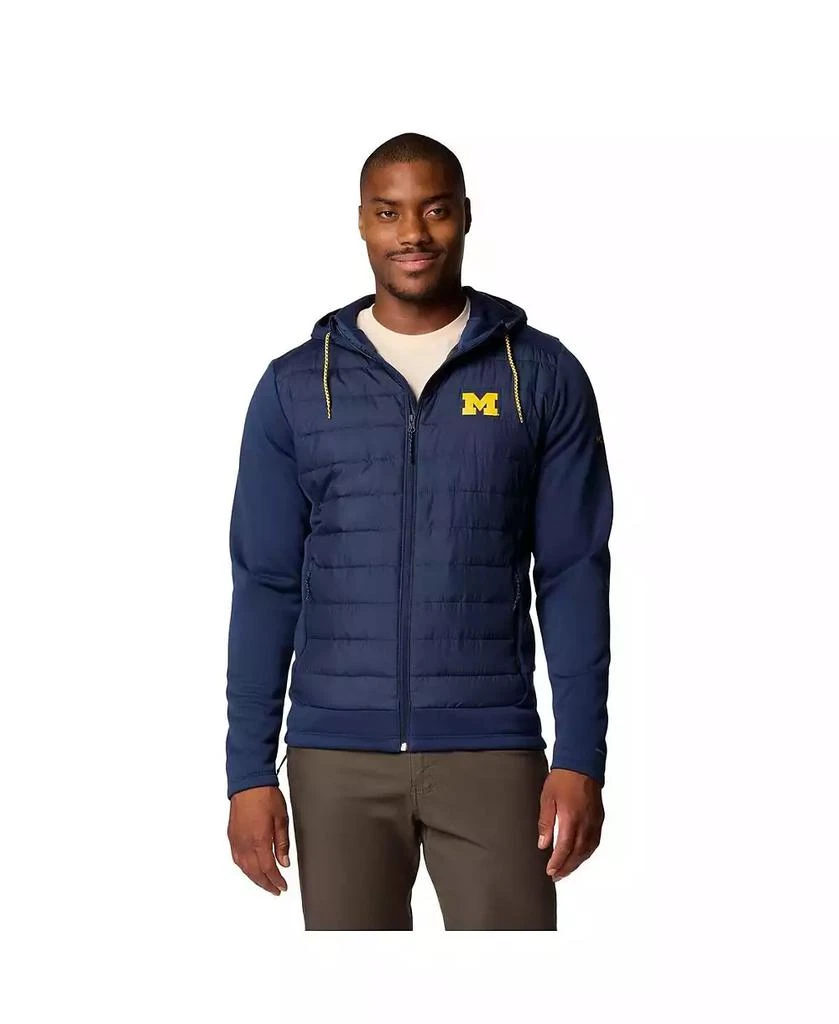 Columbia Men's Navy Michigan Wolverines Out-Shield Hybrid Full-Zip Hoodie Jacket 1