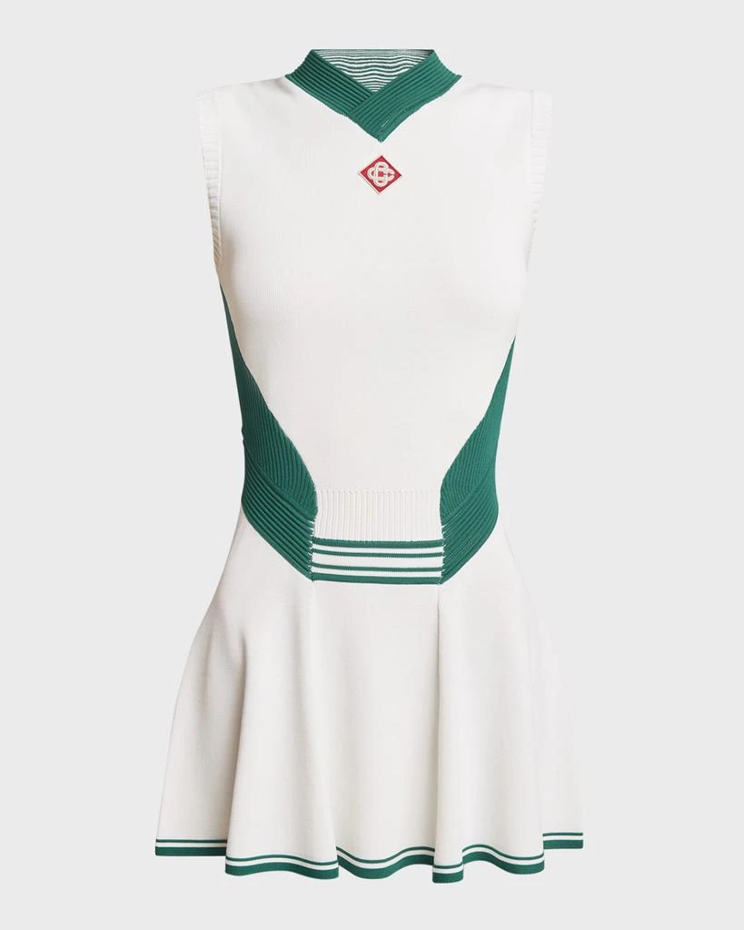 Casablanca Knit Nylon Mini Dress with Logo Detail 1