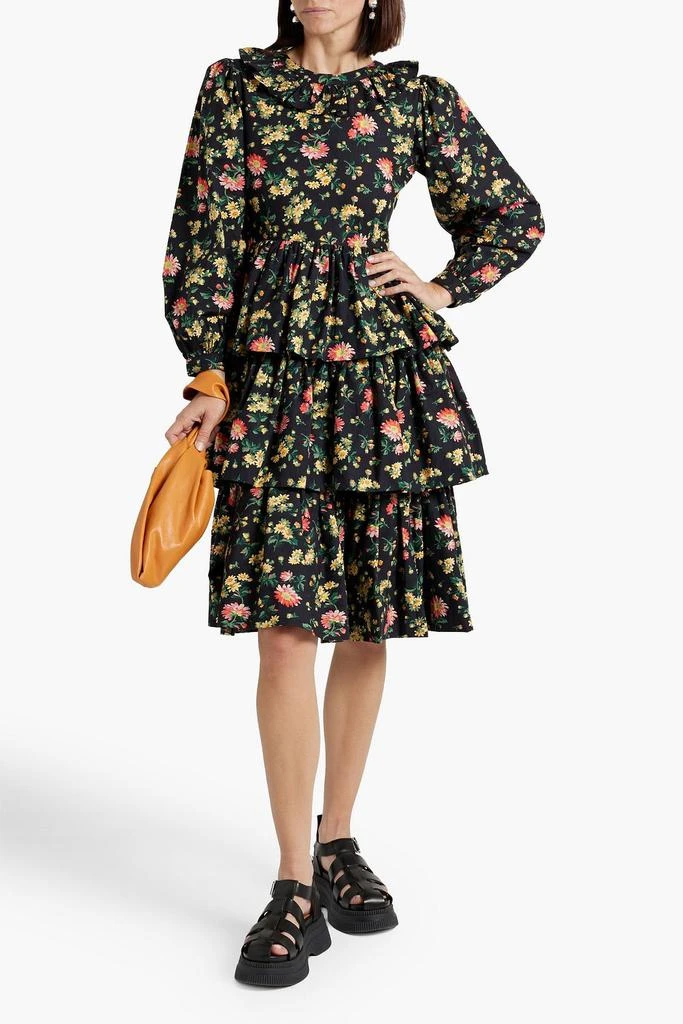 BATSHEVA Welsh tiered floral-print cotton-poplin dress 2