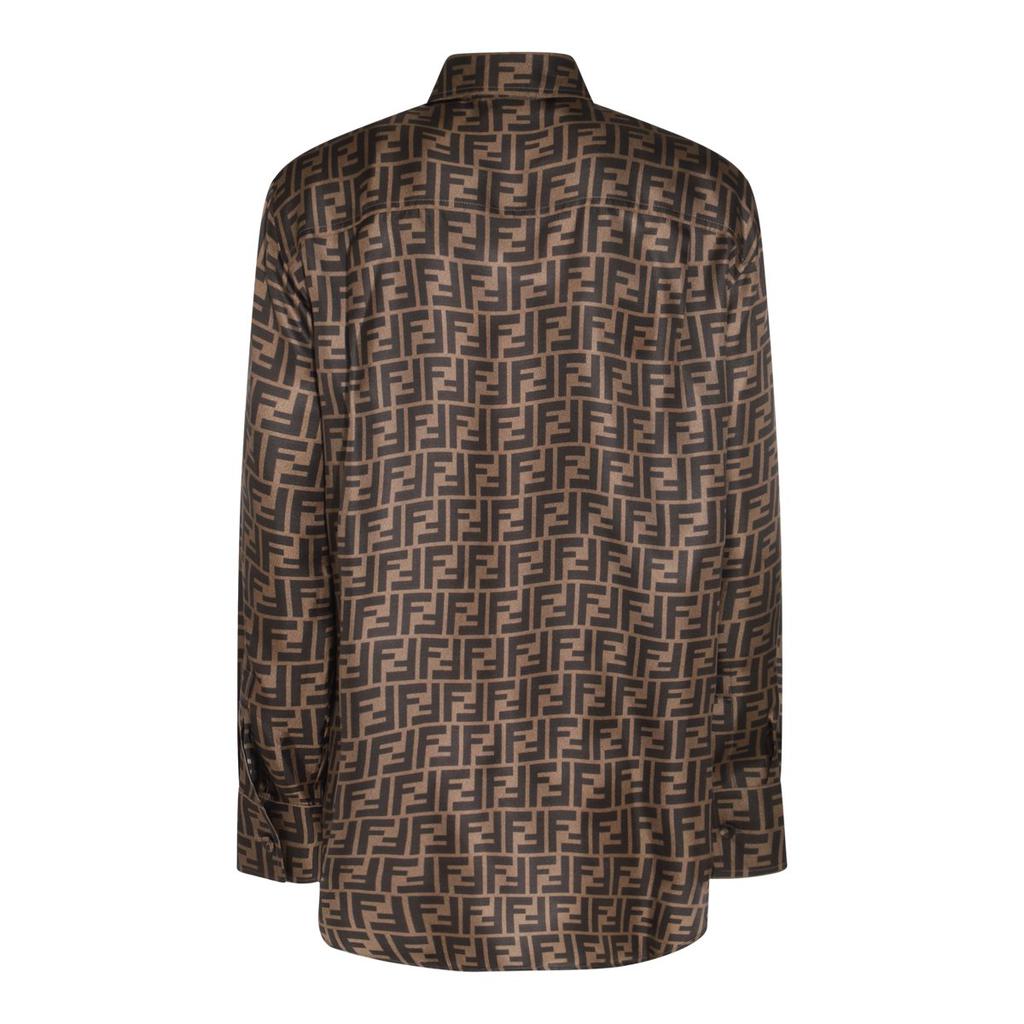 FENDI 長袖シャツ Shop Fendi All-Over FF Jacquard Long-Sleeved Shirt on Sale at