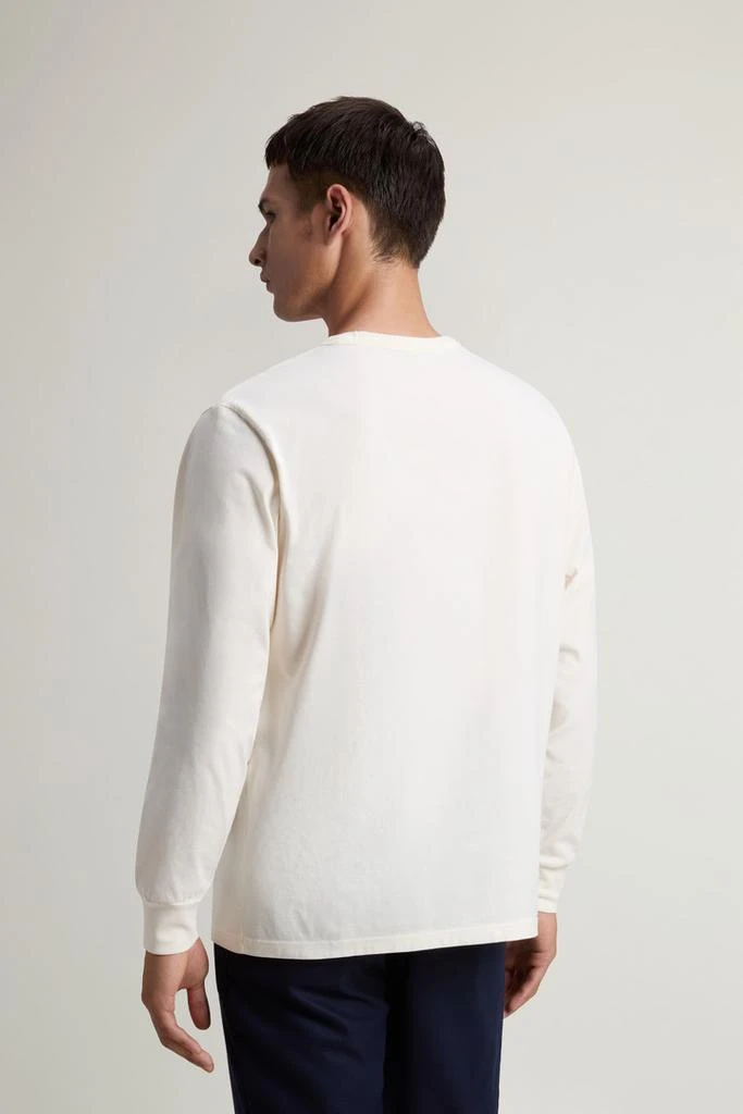 Woolrich Long-Sleeve T-shirt in Pure Cotton - Men - Blue 3