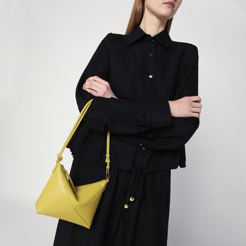 Loewe Puzzle Fold yellow clutch bag