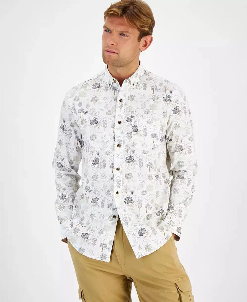 Club Room Men's Tree-Pattern Cotton Shirt, Created for Macy's 1