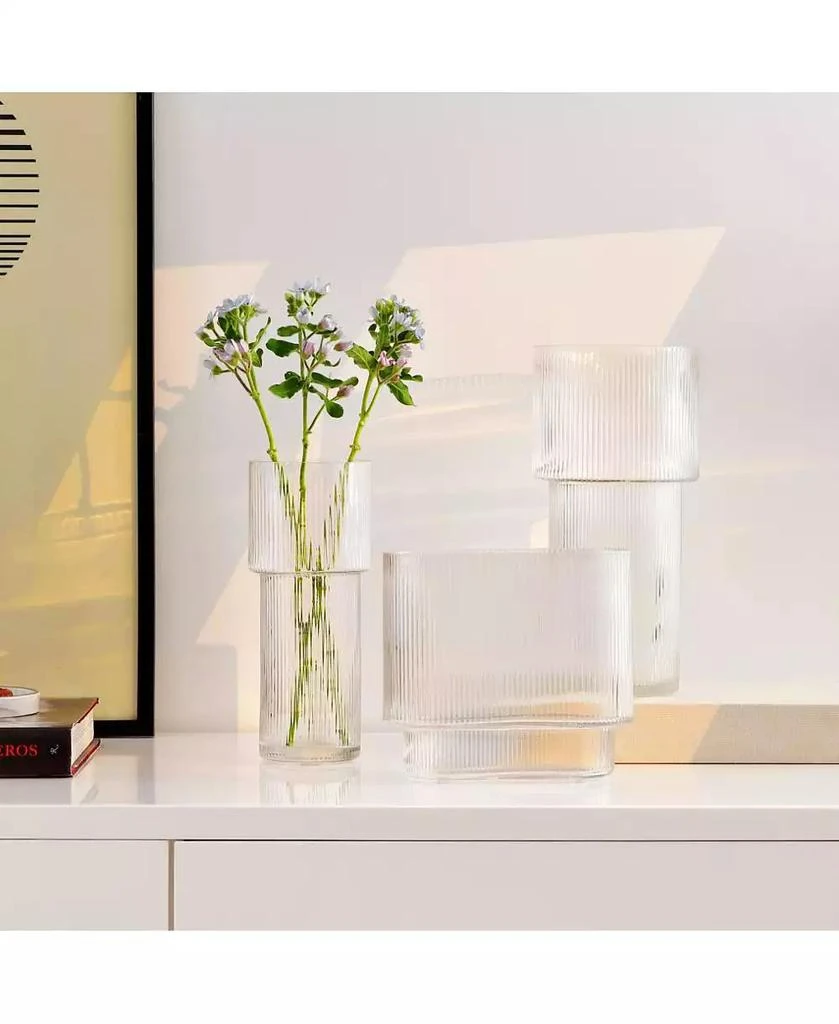 Safavieh Ceva, Fluted Glass Vase Set 3 2