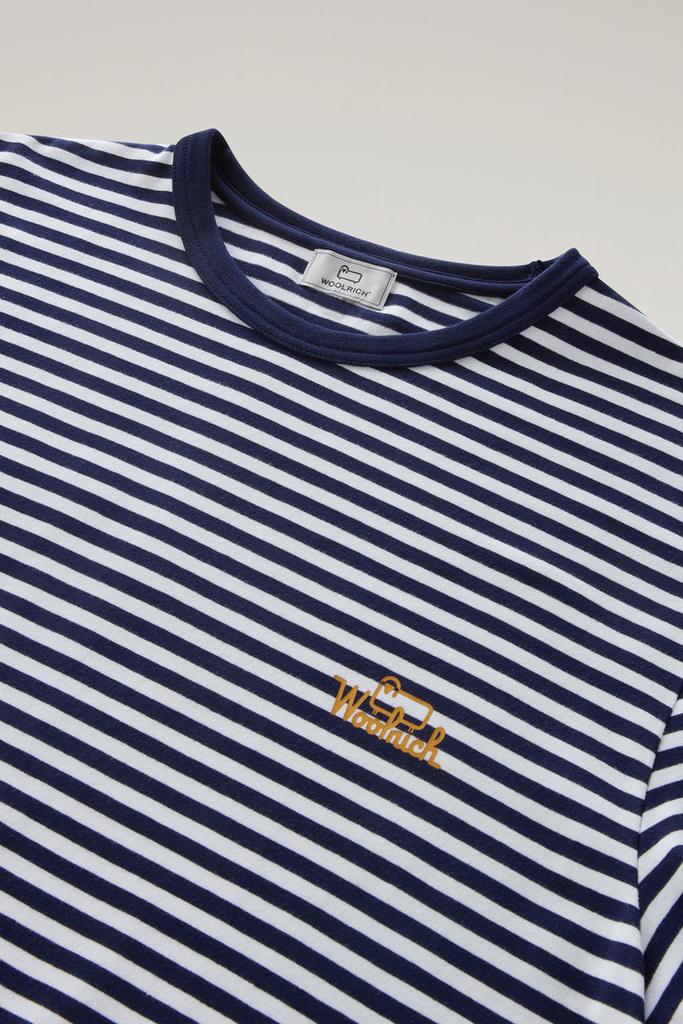 Woolrich Striped T-Shirt in Stretch Cotton Jersey - Men - Red