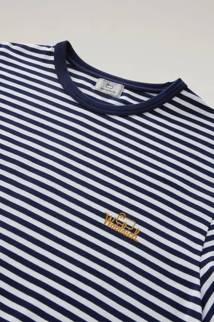 Woolrich Striped T-Shirt in Stretch Cotton Jersey - Men - Blue 2