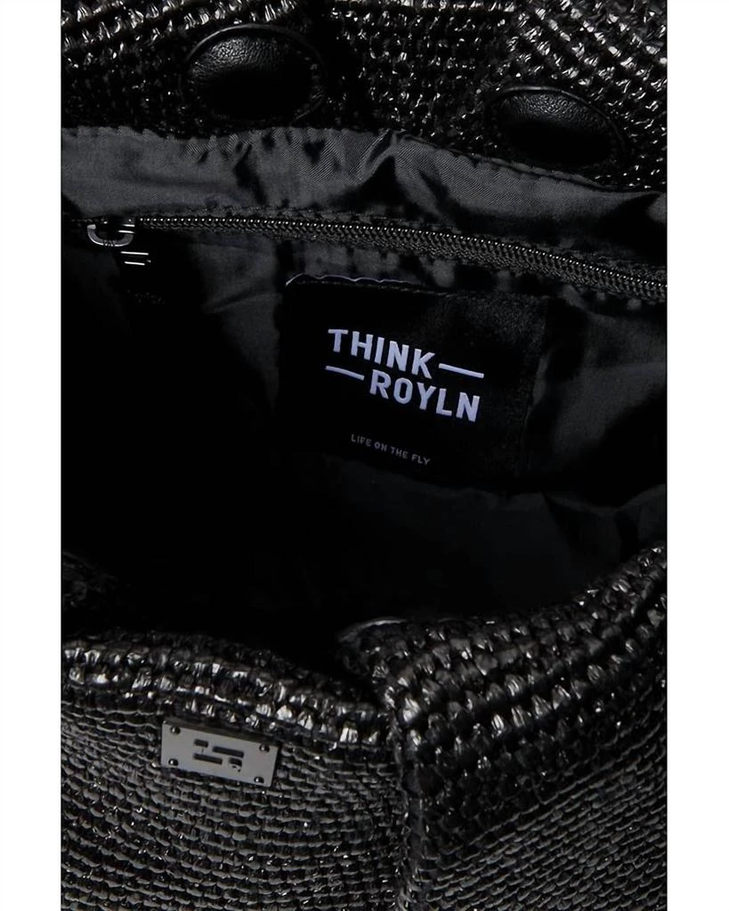 THINK ROYLN Savannah Woven Raffia Crossbody Bag In Black Raffia 3