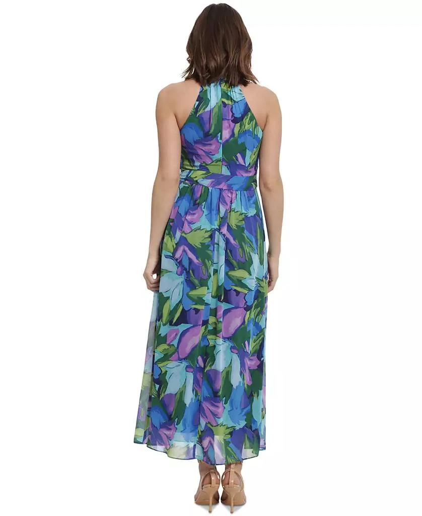 London Times Petite Printed Wrap-Neck Maxi Dress 2