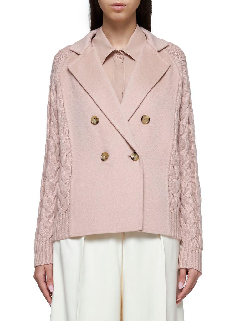 Max Mara Max Mara Micio Double-Breasted Cable-Knit Cardigan