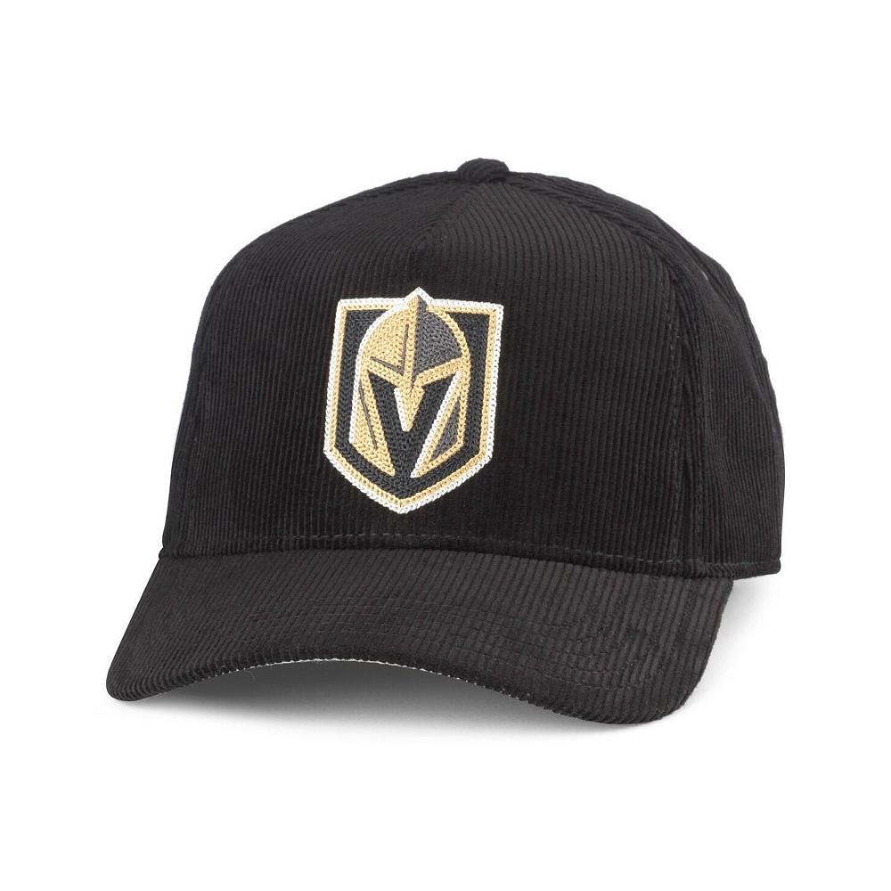 American Needle Men's Black Vegas Golden Knights Corduroy Chain Stitch Adjustable Hat