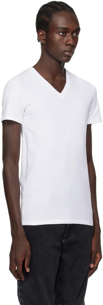 Zegna White V-Neck T-Shirt