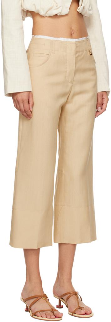 JACQUEMUS Beige Le Chouchou 'Le Pantalon Corto' Trousers