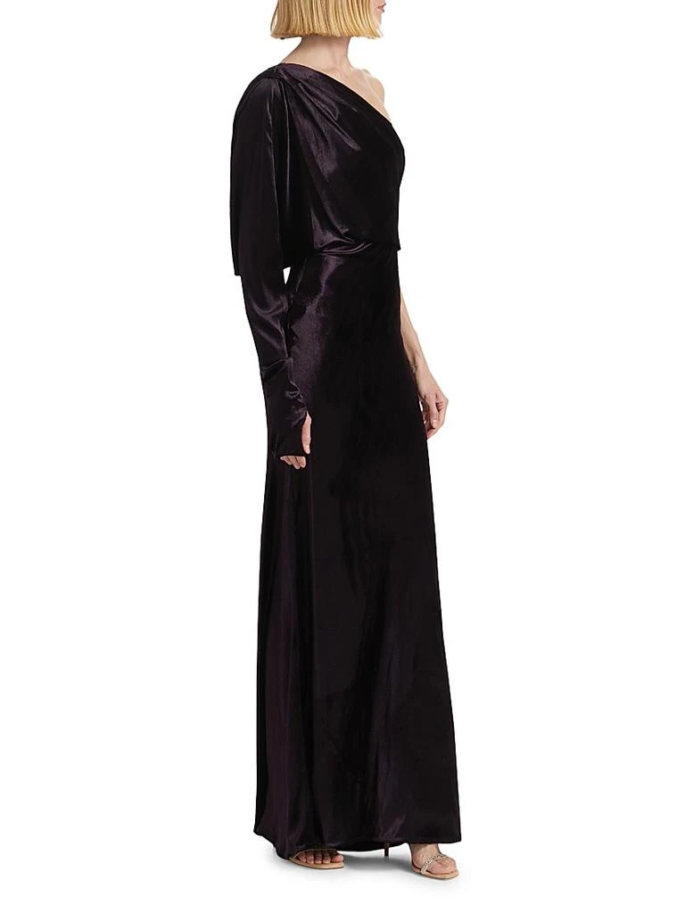 Zimmermann Asymmetric Velvet One-Shoulder Gown 4