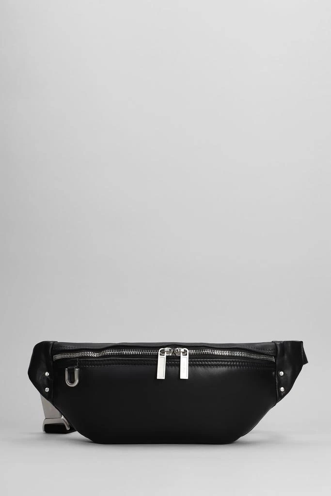 Rick Owens Geo Bumbag Waist Bag In Black Leather 1