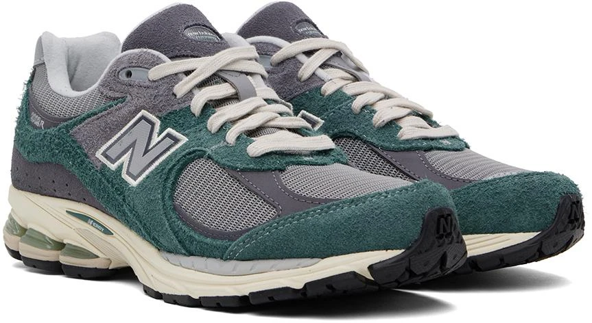 New Balance Gray & Green 2002R Sneakers 4