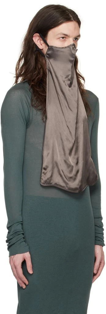 Rick Owens Taupe Long Face Mask 2