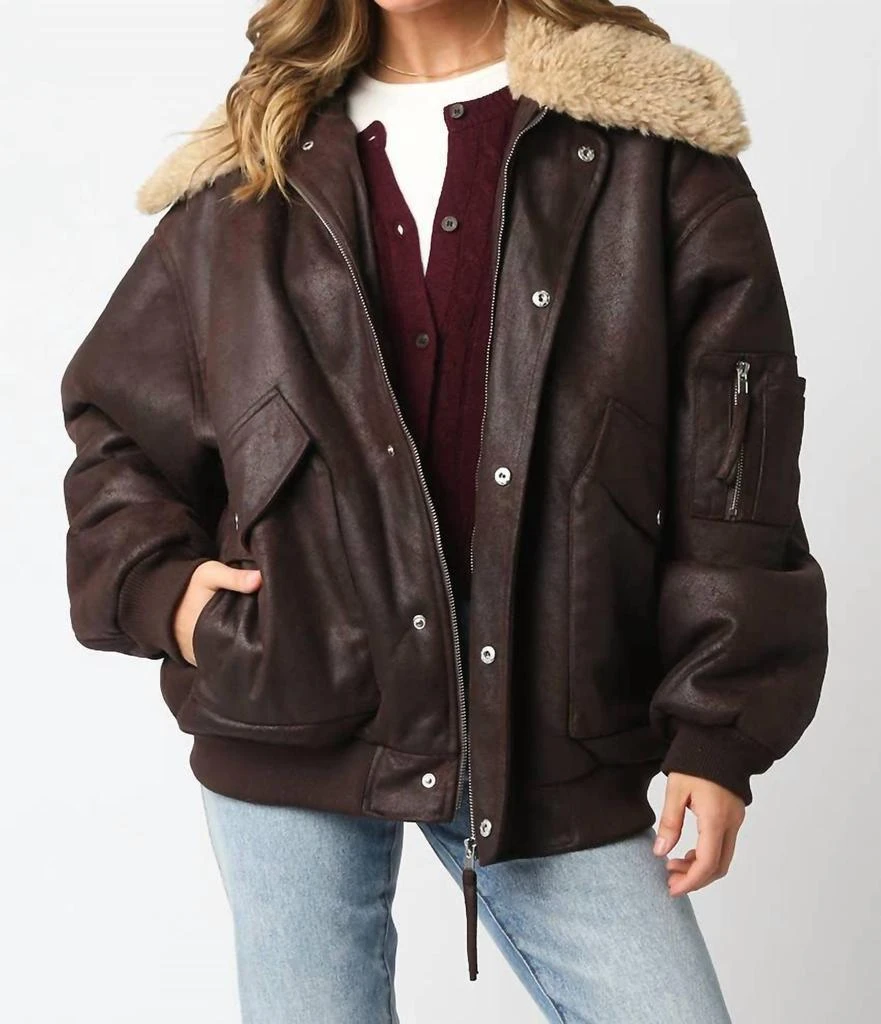 OLIVACEOUS Olivaceous - Aspen Pu Bomber Jacket