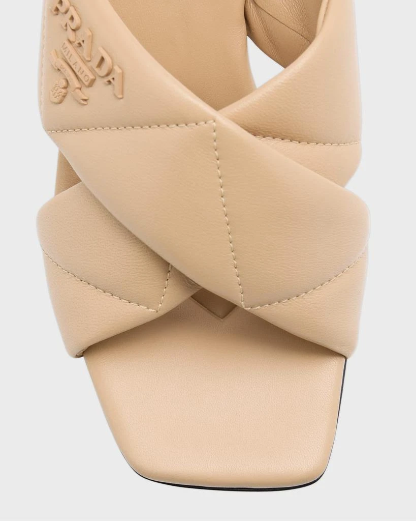 Prada Quilted Lambskin Crisscross Slide Sandals 4