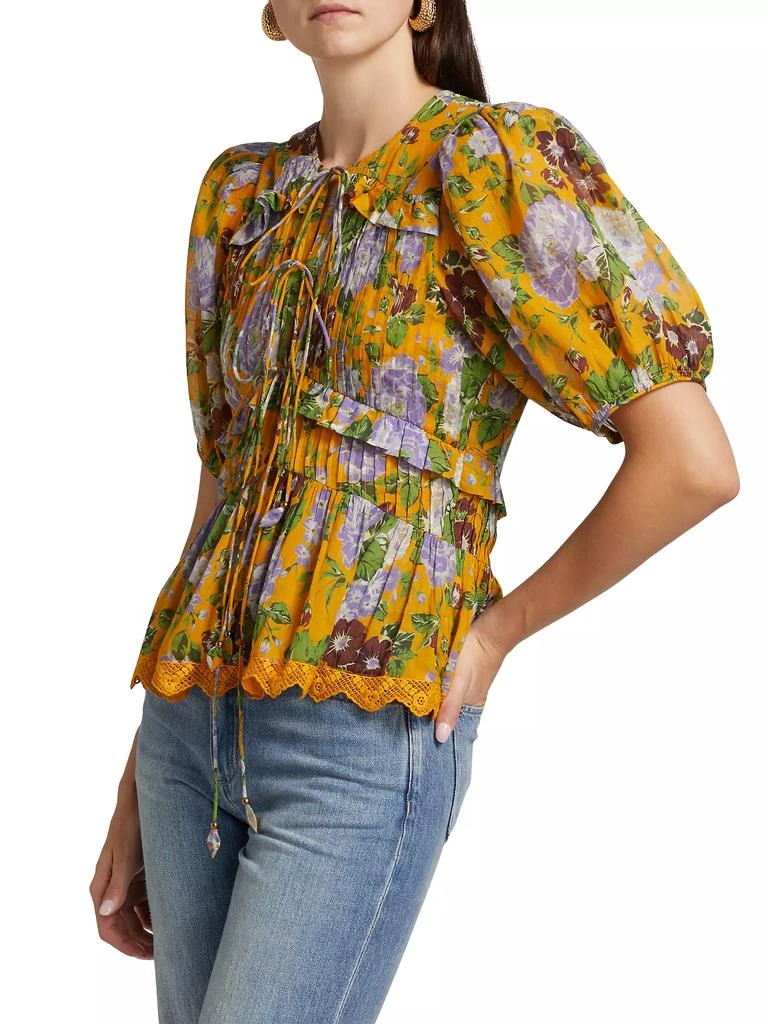 Farm Rio Capri Floral V-Neck Blouse 4