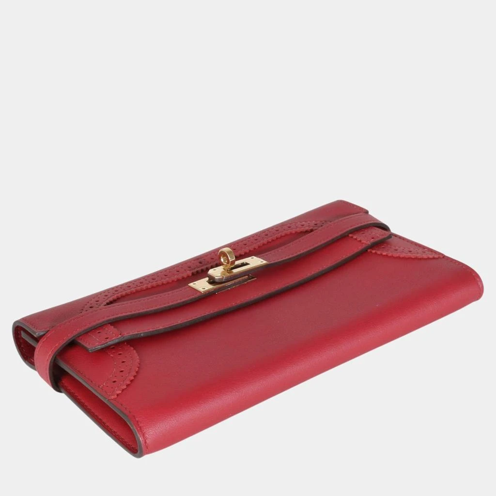 Hermes Hermes Rouge Grenat Swift Ghillies Kelly Longue Wallet GHW 6